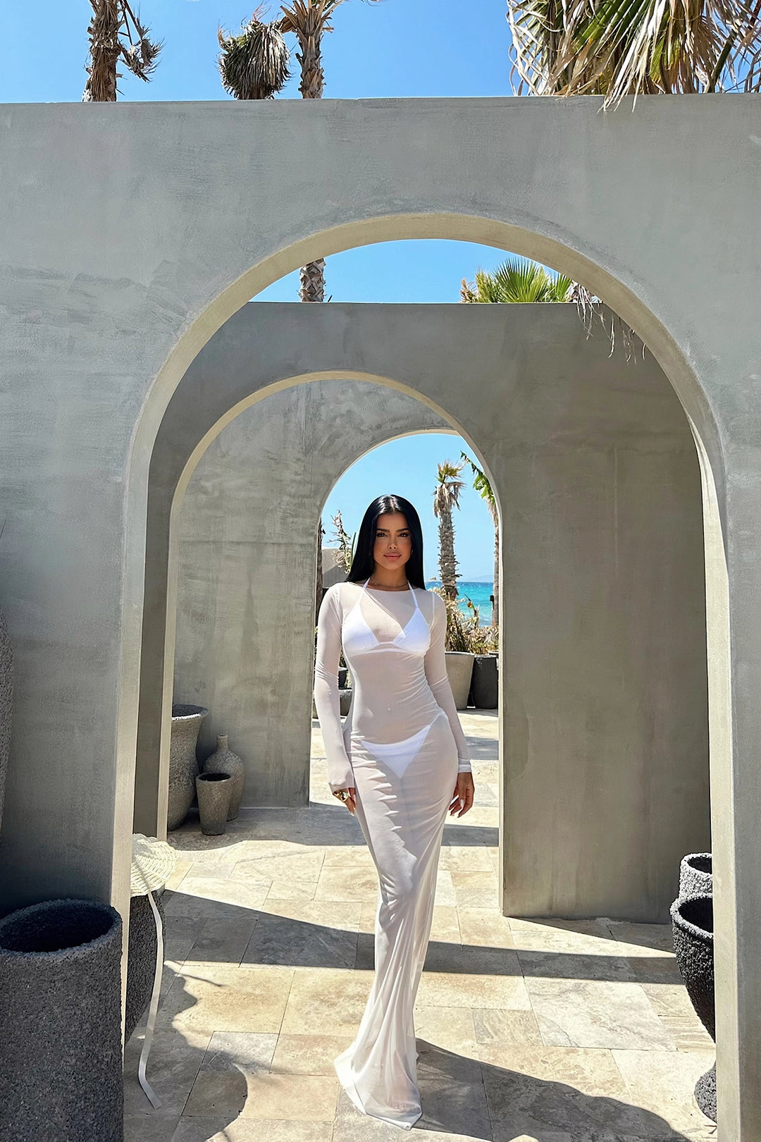 EYY Women White Eliza Tulle Beach Dress - Arona