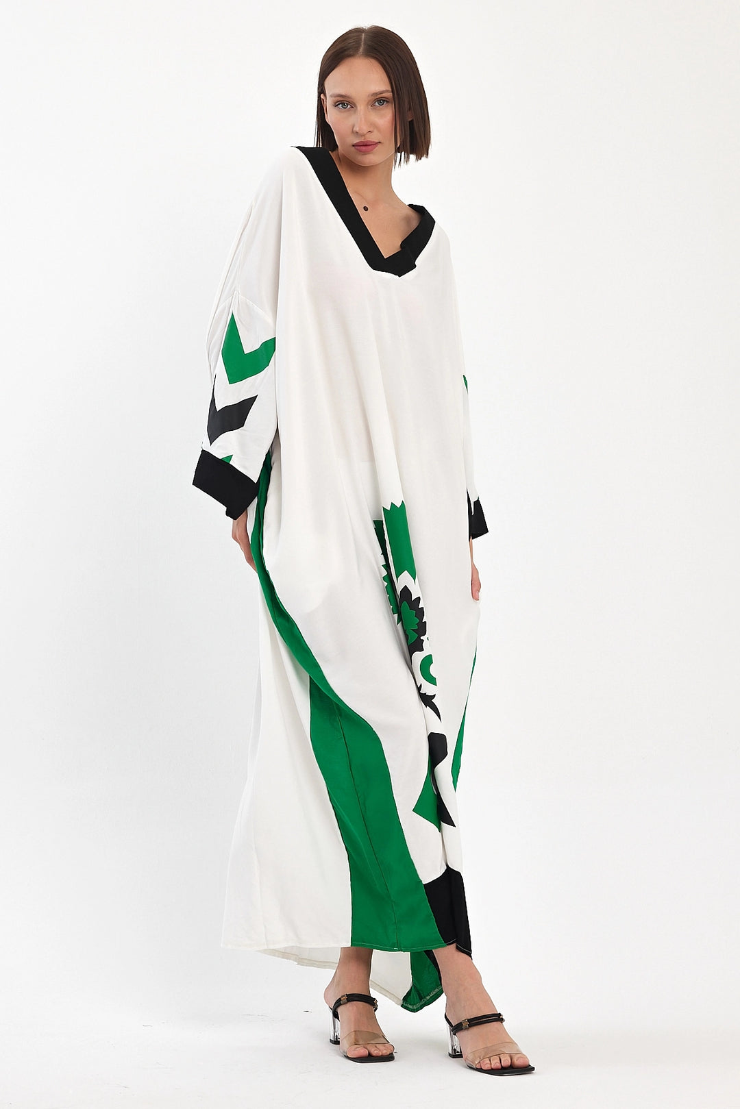 Maxi Boy White Printed Woven Viscose Dress BCVL-251034 - Lacey