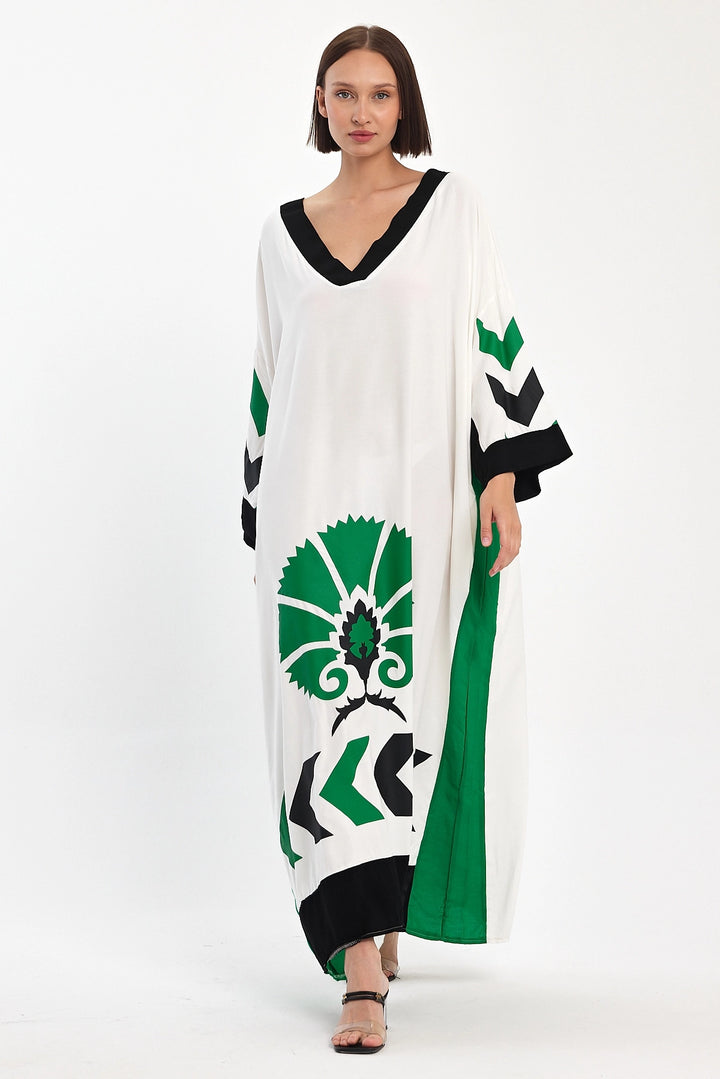 Maxi Boy White Printed Woven Viscose Dress BCVL-251034 - Lacey