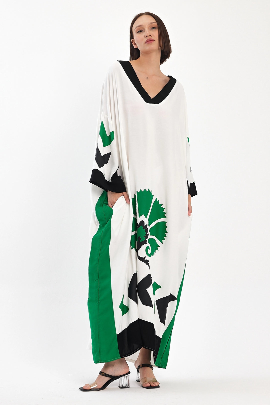Maxi Boy White Printed Woven Viscose Dress BCVL-251034 - Lacey