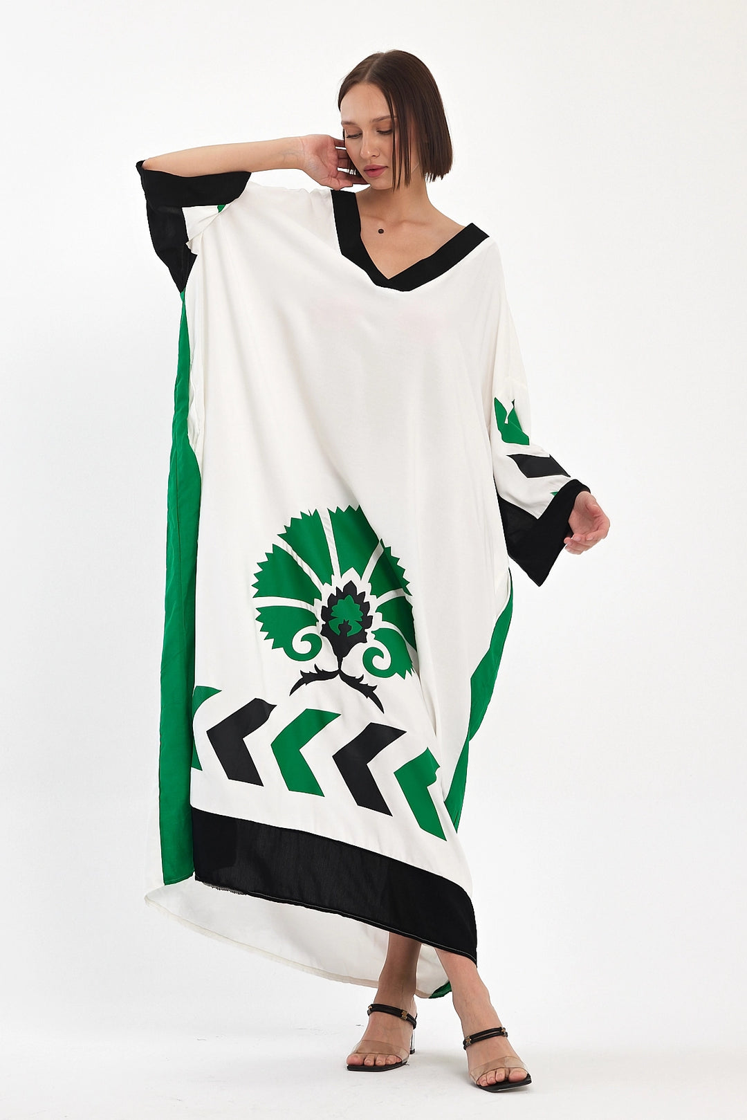 Maxi Boy White Printed Woven Viscose Dress BCVL-251034 - Lacey