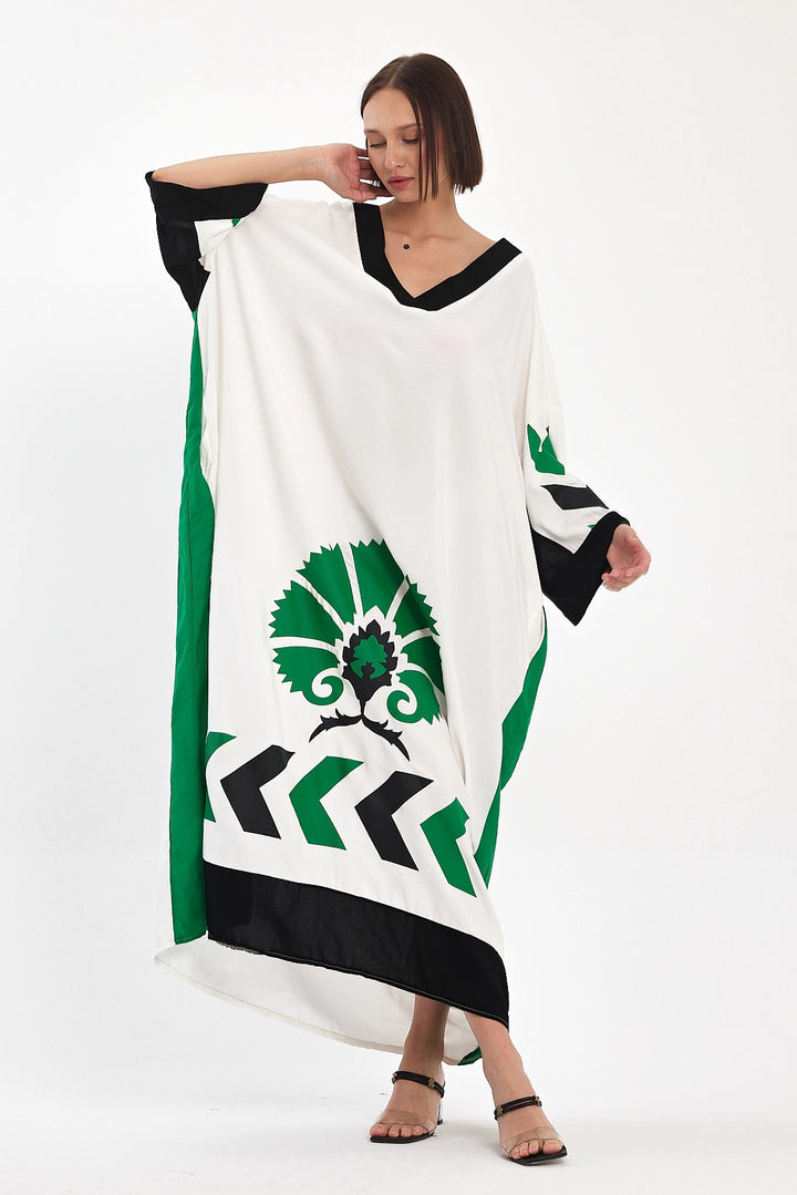 Maxi Boy White Printed Woven Viscose Dress BCVL-251034 - Lacey