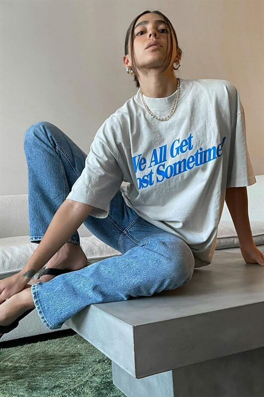 MDX Ecru Printed Oversized T-shirt MG1532 - Islip