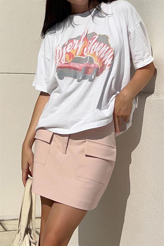 MDX White Printed Oversized Women's T-Shirt MG1836 - Piatra Neamţ