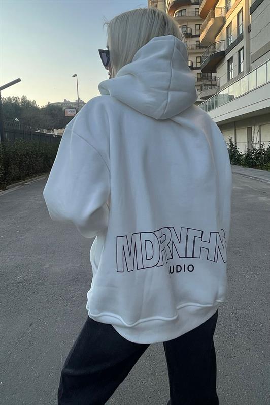 MDX White Printed Oversize Sweatshirt MG1287 - L’Aquila