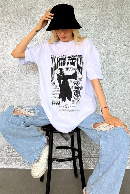 MDX White Printed Oversized T-shirt MG1417 - Repentigny