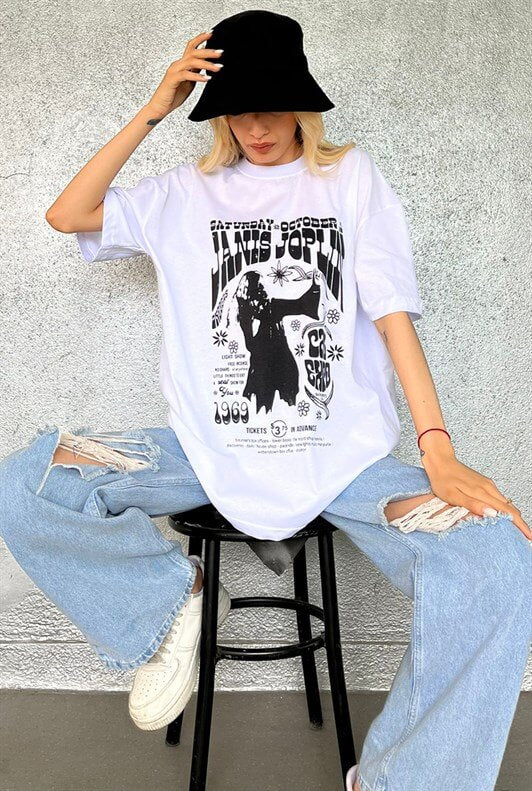 MDX White Printed Oversized T-shirt MG1417 - Repentigny