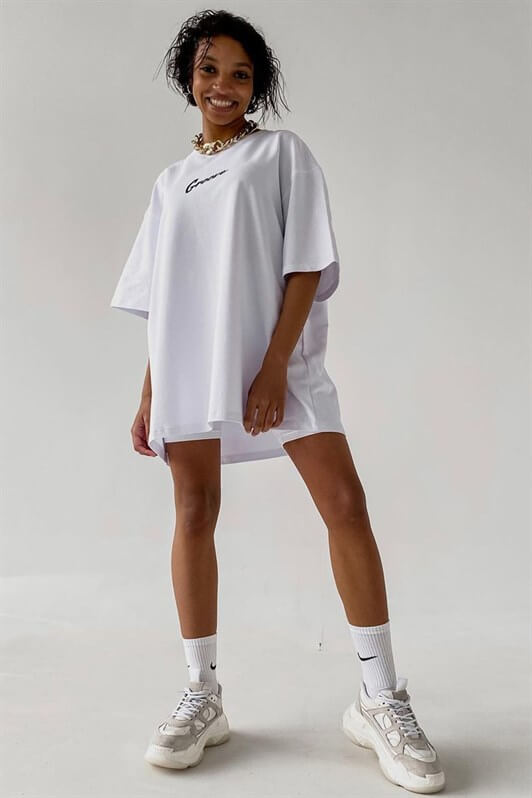 MDX White Printed Oversized T-shirt MG1491 - Tapachula