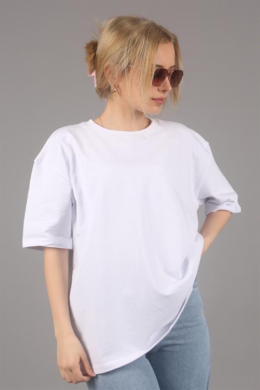 MDX White Bicycle Collar Basic Oversize T-shirt MG1687 - Cádiz