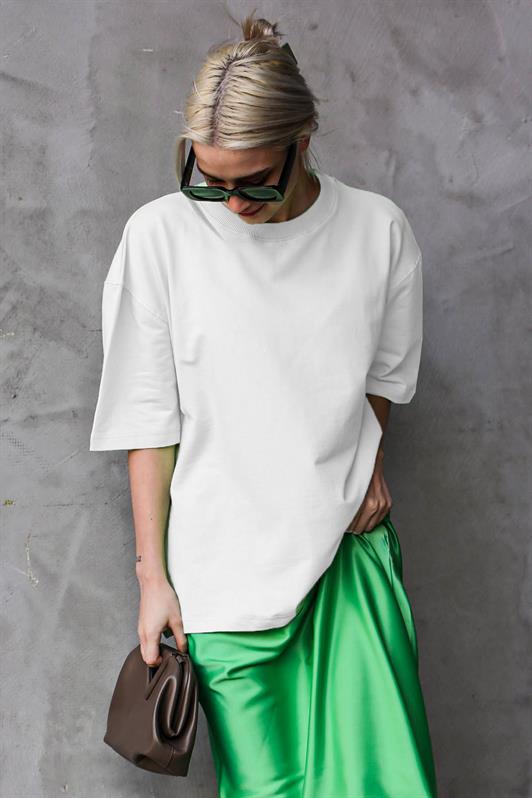 MDX White Bicycle Collar Basic Oversize T-shirt MG1687 - Cádiz