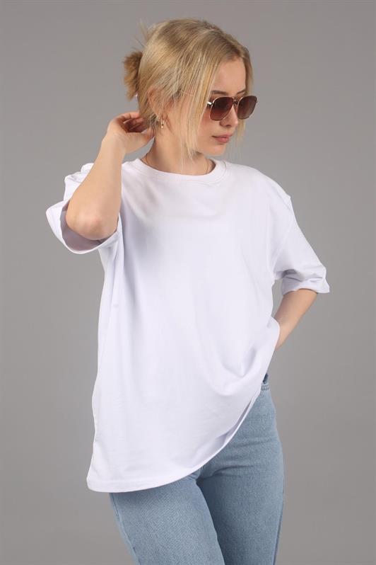 MDX White Bicycle Collar Basic Oversize T-shirt MG1687 - Cádiz