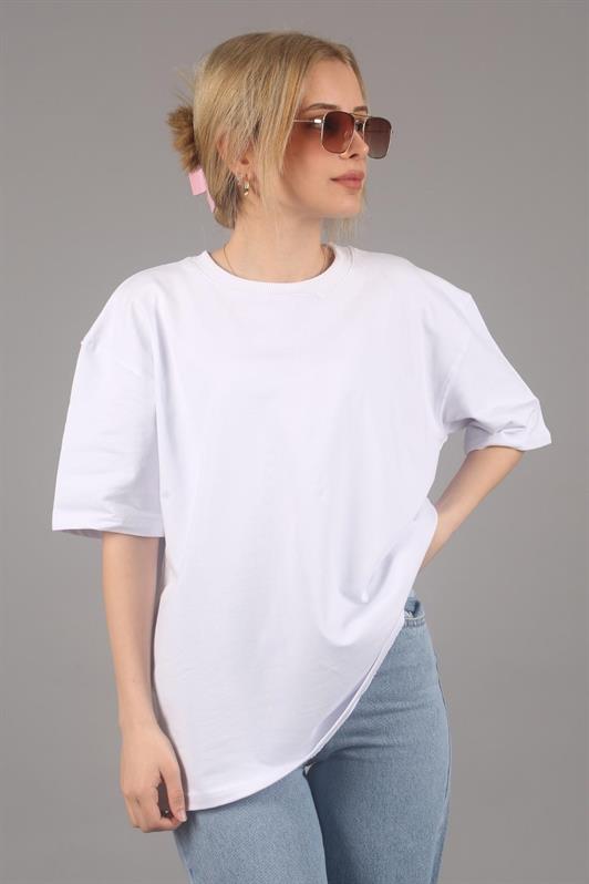 MDX White Bicycle Collar Basic Oversize T-shirt MG1687 - Cádiz