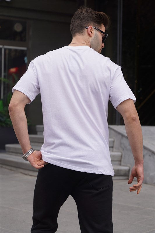 MDX White Bicycle Collar Pocket Detailed T-shirt 6091 - Foggia