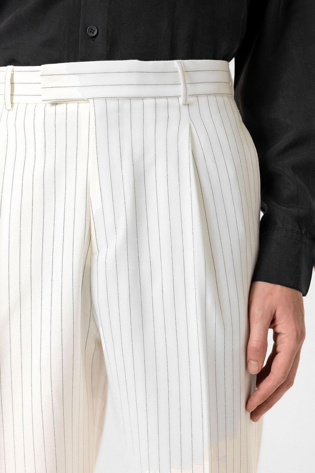 ANT Antioch Beyaz Çizgili Relaxed Fit Erkek Pantolon - North Bethesda