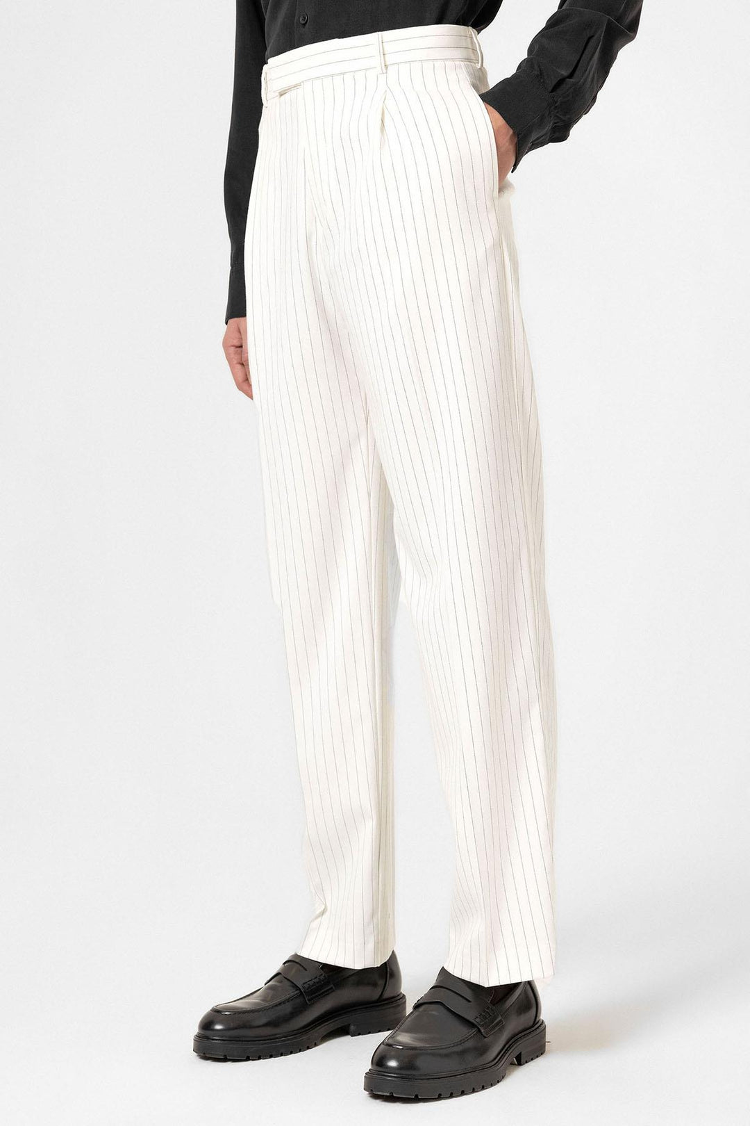 ANT Antioch Beyaz Çizgili Relaxed Fit Erkek Pantolon - North Bethesda