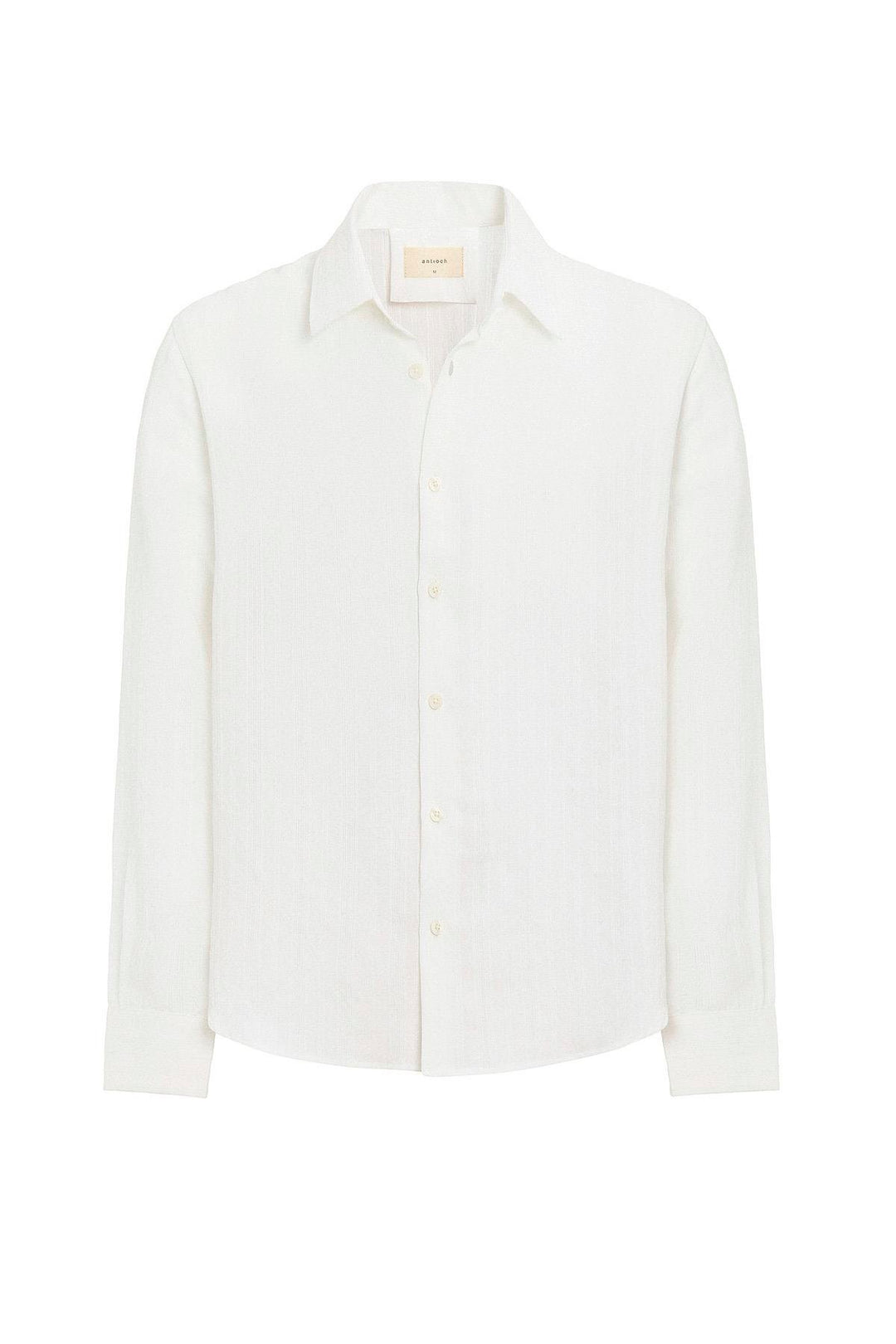ANT Antioch White Striped and Textured Men's Shirt - Marcq-en-Baroeul