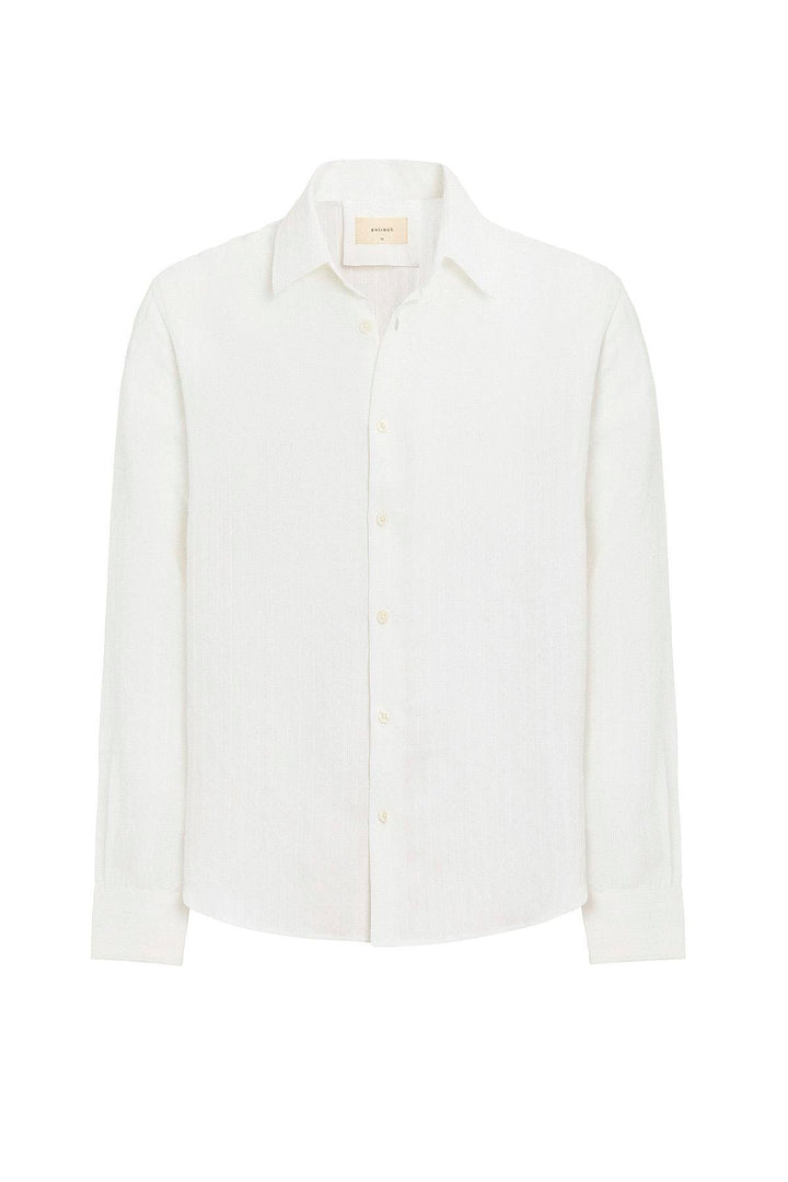 ANT Antioch White Striped and Textured Men's Shirt - Marcq-en-Baroeul