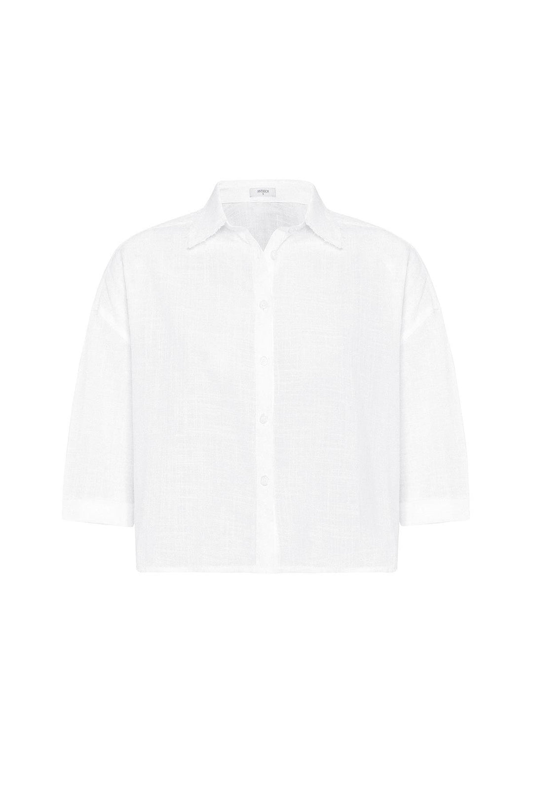 ANT Antioch White Cropped Textured Women's Shirt - Heidenheim