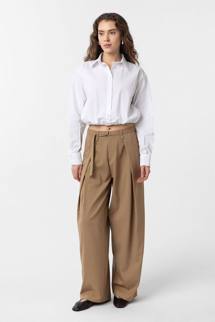 ANT Antioch White Crop Poplin Women's Shirt - Roswell