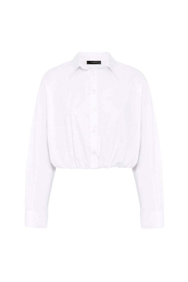 ANT Antioch White Crop Poplin Women's Shirt - Roswell