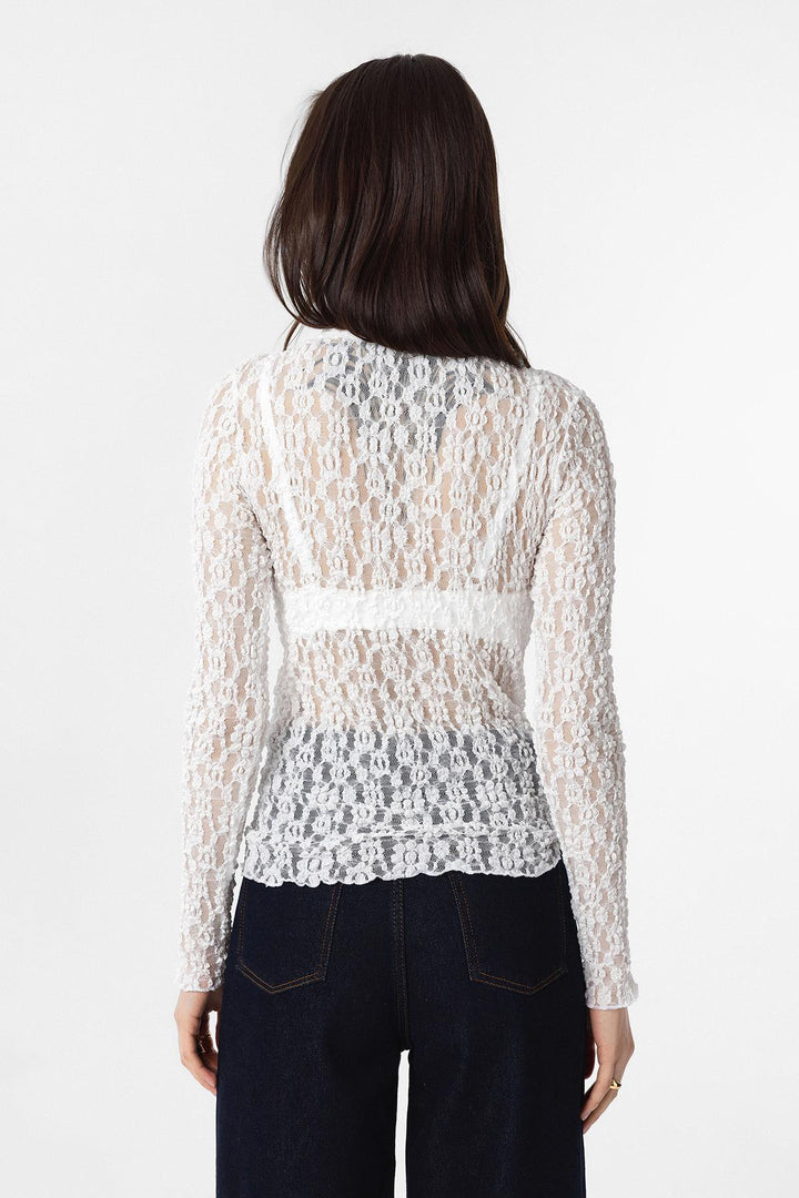 ANT Antioch White Lace Transparent Women's Top - Yecapixtla