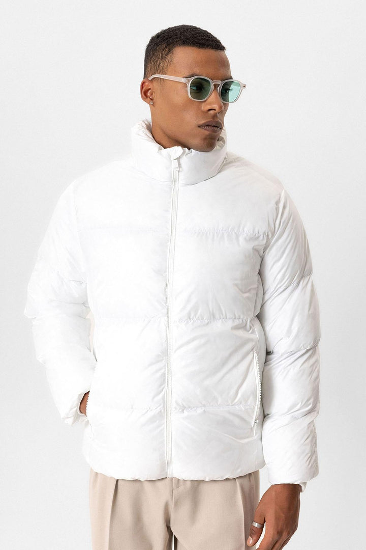 ANT Antioch White Turtleneck Rubber Inflatable Jacket - Culver City