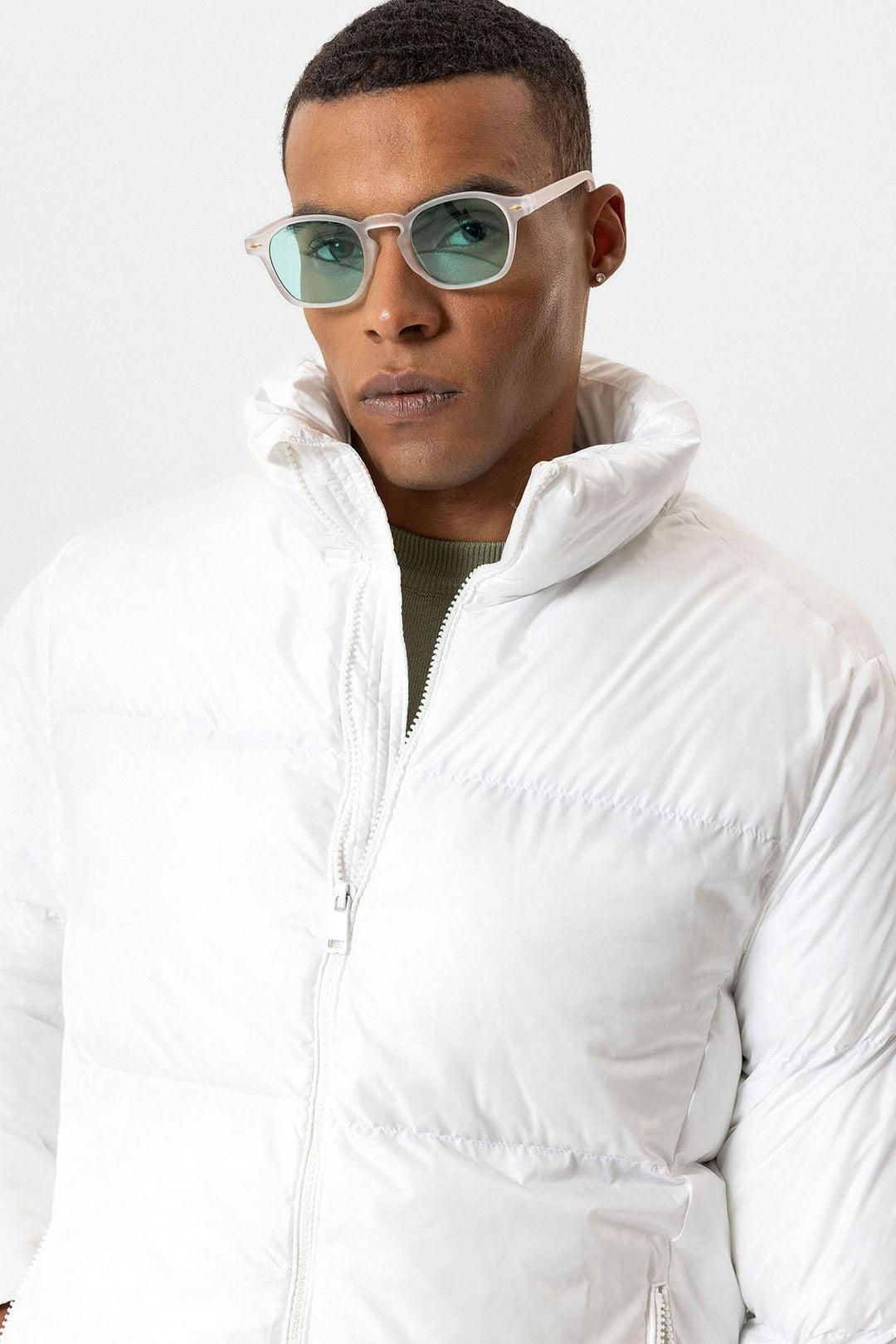 ANT Antioch White Turtleneck Rubber Inflatable Jacket - Culver City