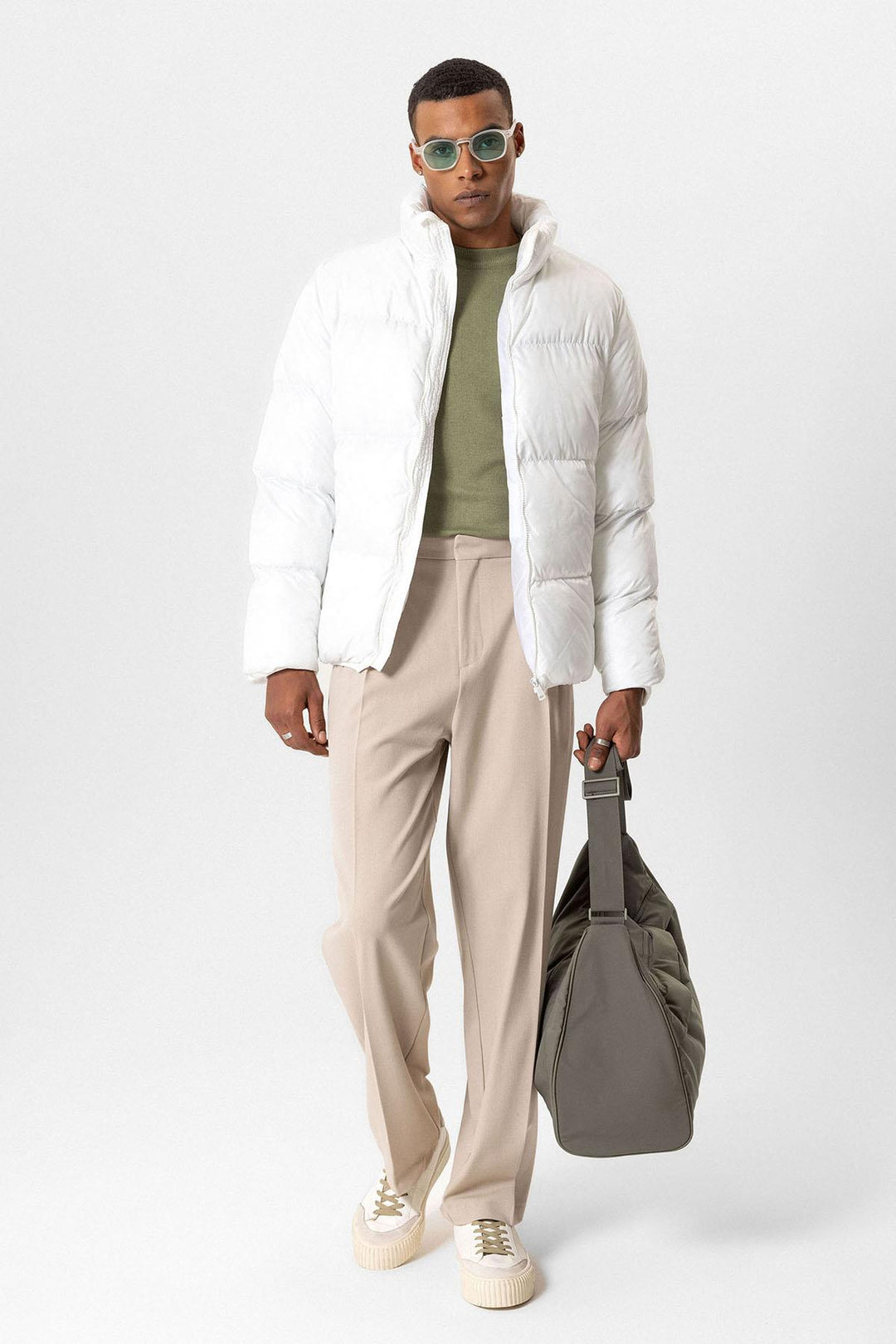 ANT Antioch White Turtleneck Rubber Inflatable Jacket - Culver City
