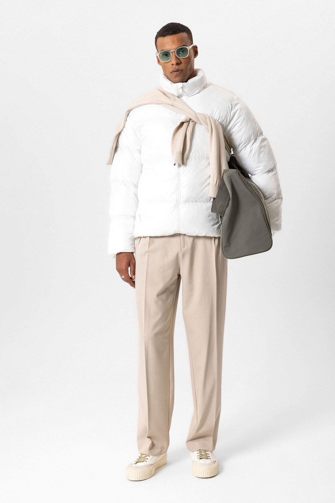 ANT Antioch White Turtleneck Rubber Inflatable Jacket - Culver City