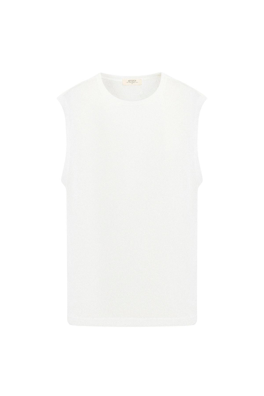 ANT Antioch White Textured Men's Sleeveless T-Shirt - Edinburgh