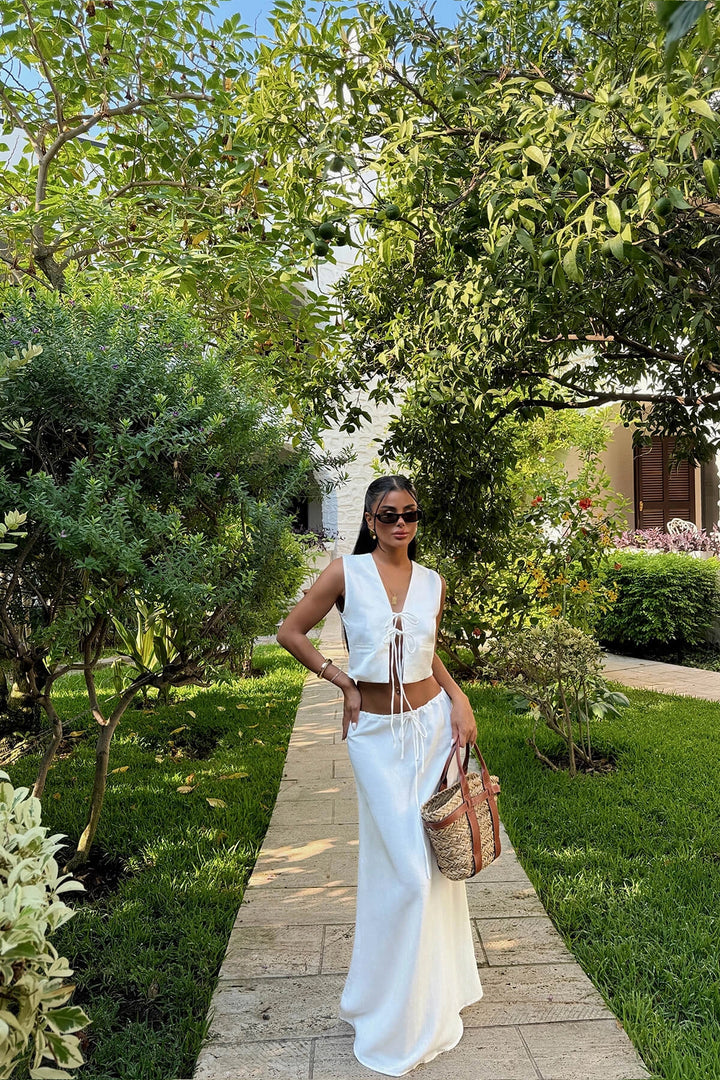 مجموعة EYY Women White Lacey Twin - سان فرانسيسكو دي لوس رومو