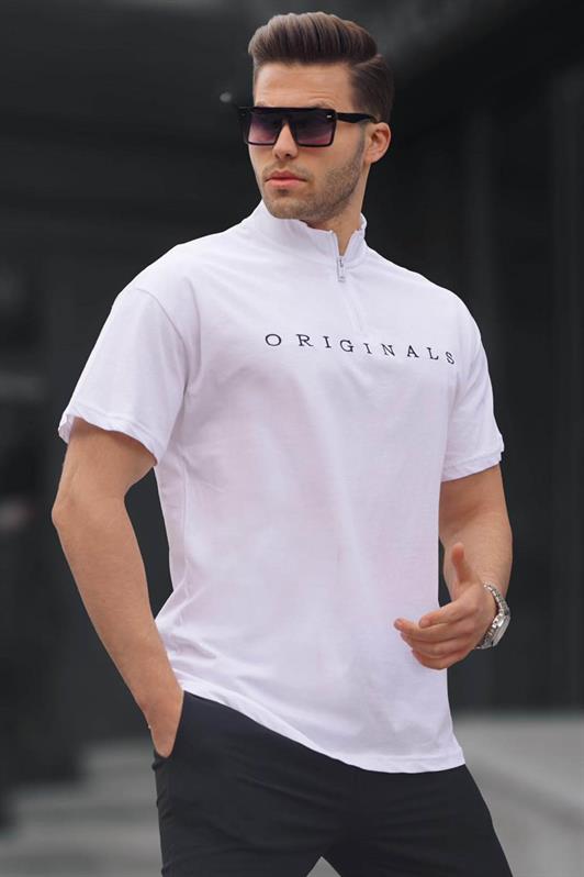 MDX White Zip Neck Men's T-Shirt 5858 - Cincinnati