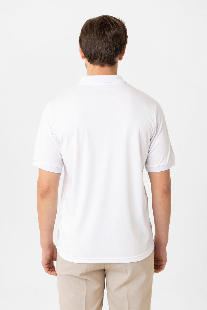 ANT Antioch White Zippered Regular Fit Men's T-Shirt - Cary