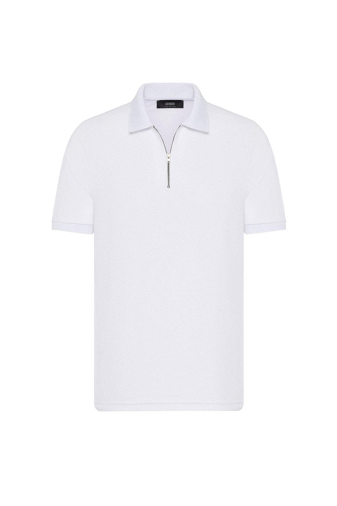 ANT Antioch White Zippered Regular Fit Men's T-Shirt - Cary