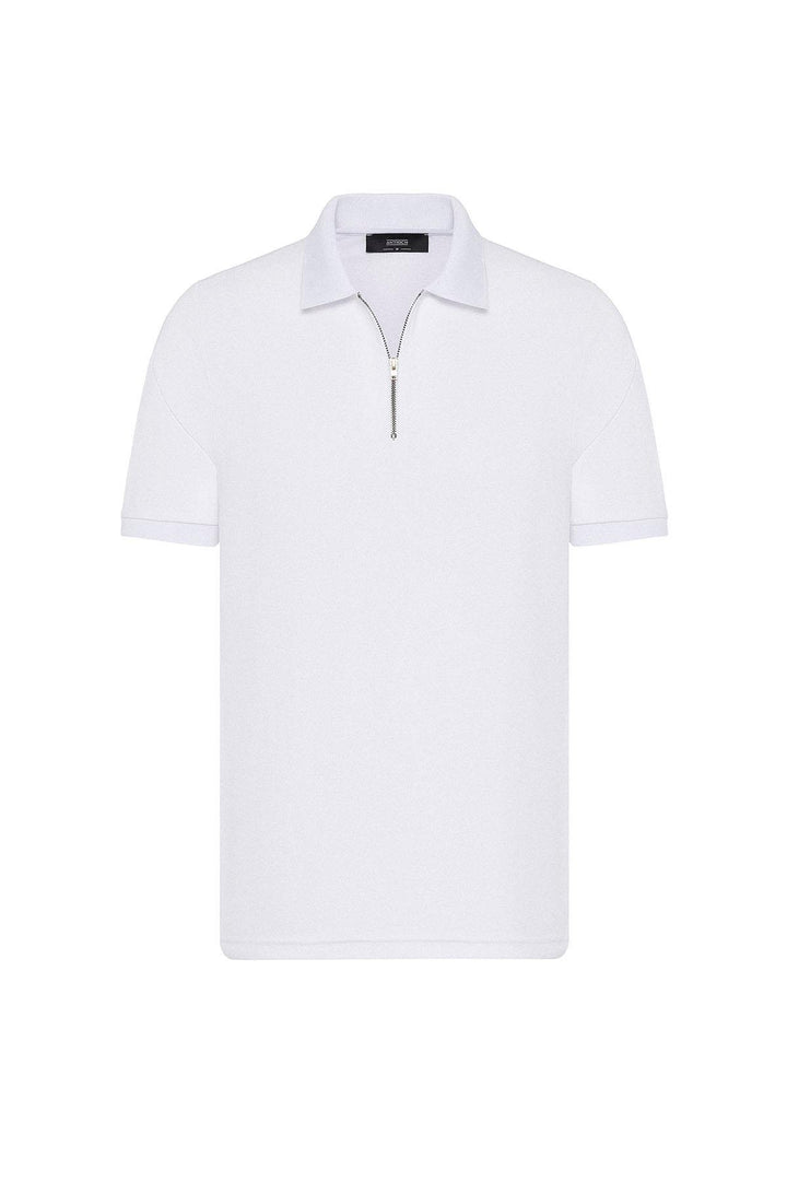 ANT Antioch White Zippered Regular Fit Men's T-Shirt - Cary