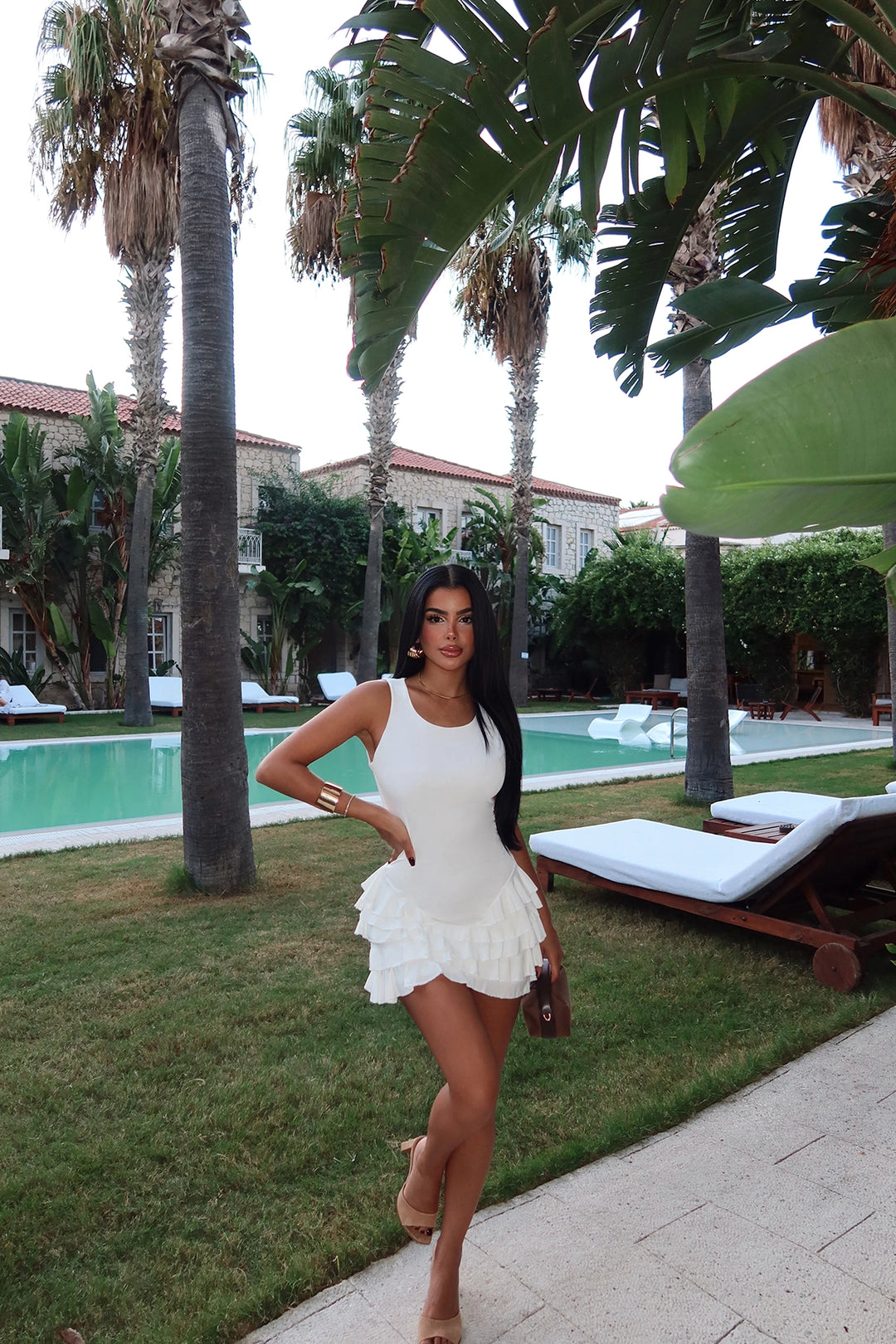EYY Women White Naia Ruffled Dress - Drancy
