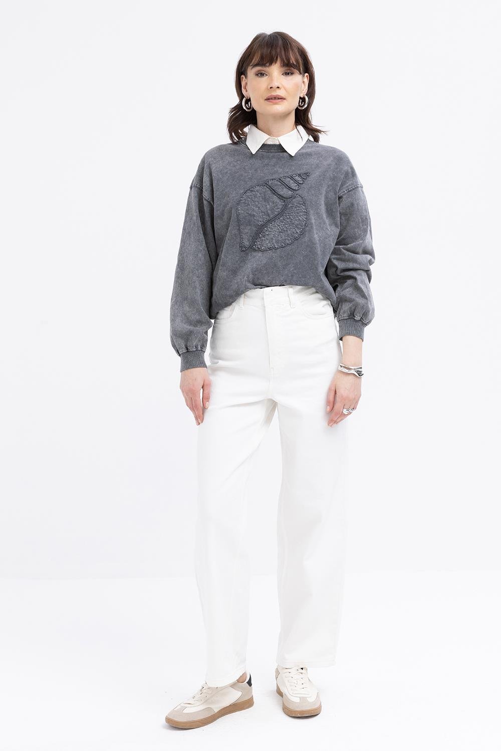 TLD Women Allday White Wide Leg Denim Pants - Scarborough
