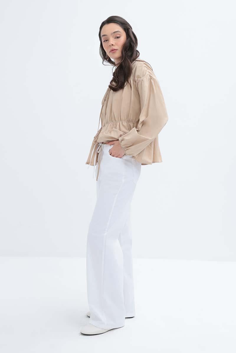TLD Women Allday White Wide Leg Gabardine Pants - King’s Lynn