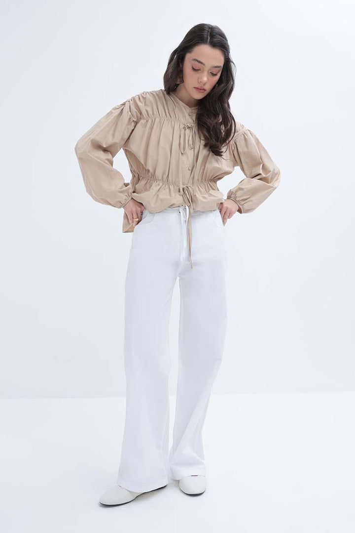 TLD Women Allday White Wide Leg Gabardine Pants - King’s Lynn