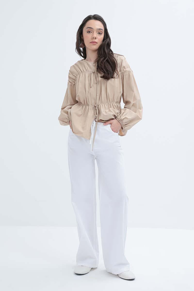 TLD Women Allday White Wide Leg Gabardine Pants - King’s Lynn