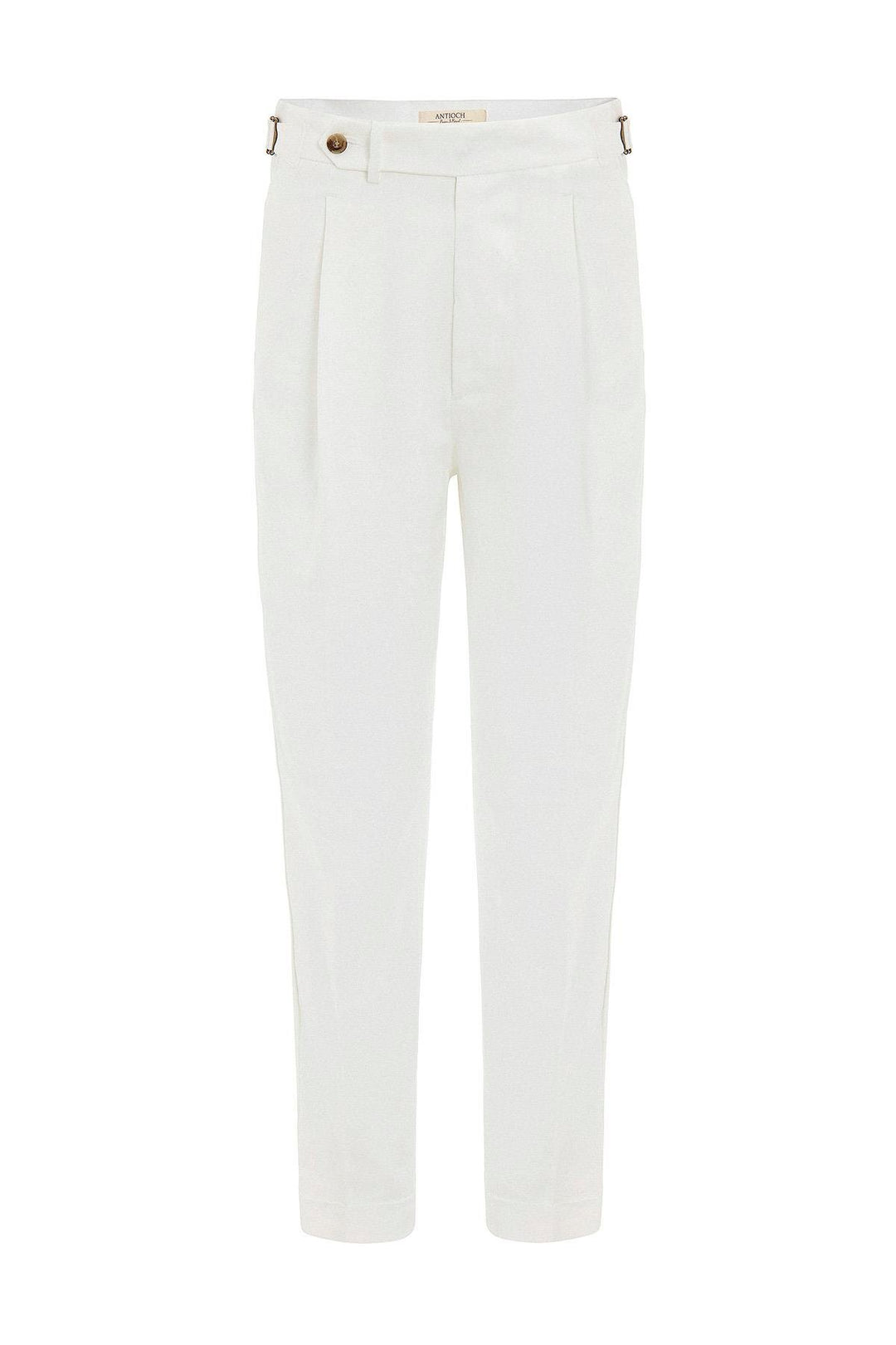 ANT Antioch White Italian Cut High Waist Men's Trousers - Comalcalco