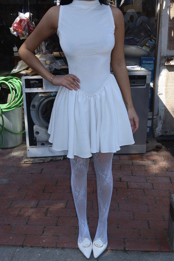 EYY Women White Velvet Mini Dress - Gastonia