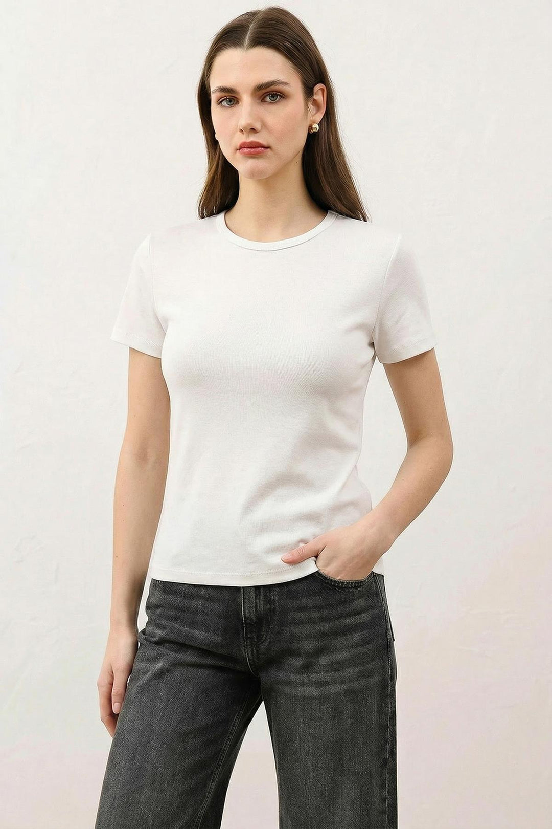 ANT Antioch Beyaz Kadın Basic T-Shirt - Freital