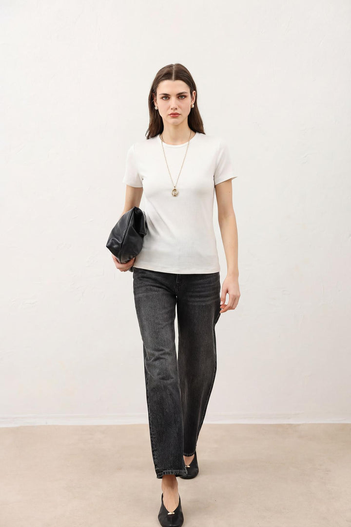 ANT Antioch Beyaz Kadın Basic T-Shirt - Freital