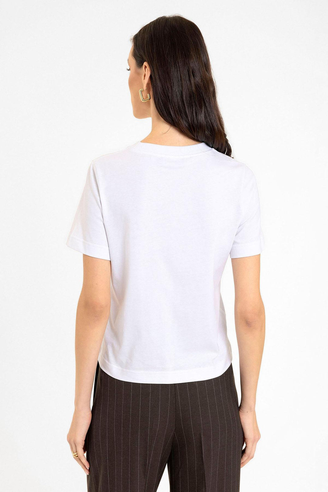 ANT Antioch White Women's Bicycle Collar Basic T-Shirt - Bergamo