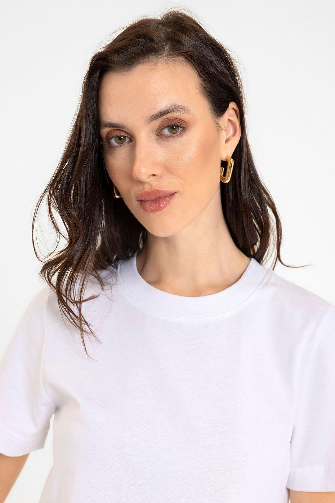 ANT Antioch White Women's Bicycle Collar Basic T-Shirt - Bergamo