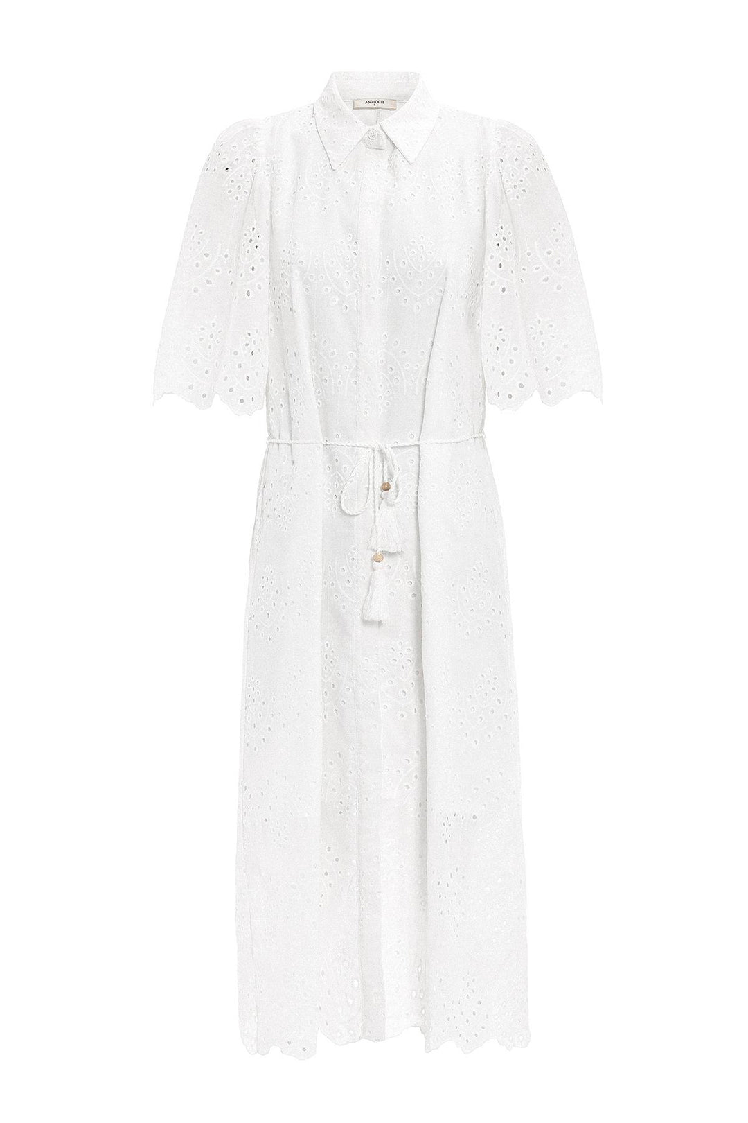 ANT Antioch White Women's Dress with Fist Embroidery - Broomfield