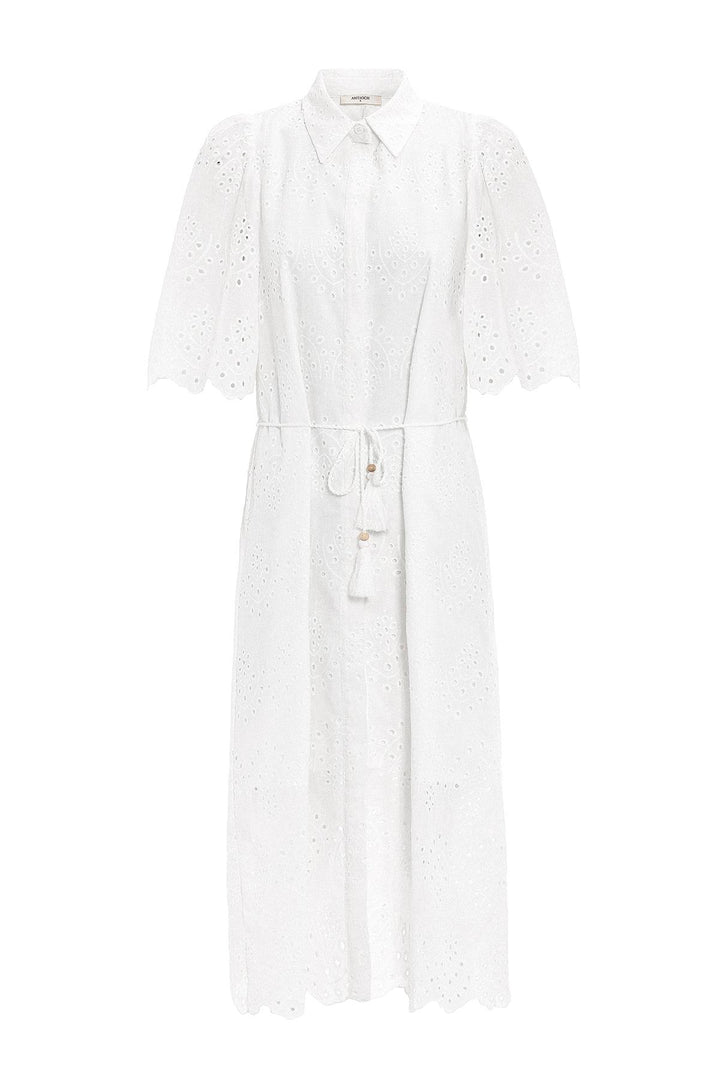 ANT Antioch White Women's Dress with Fist Embroidery - Broomfield
