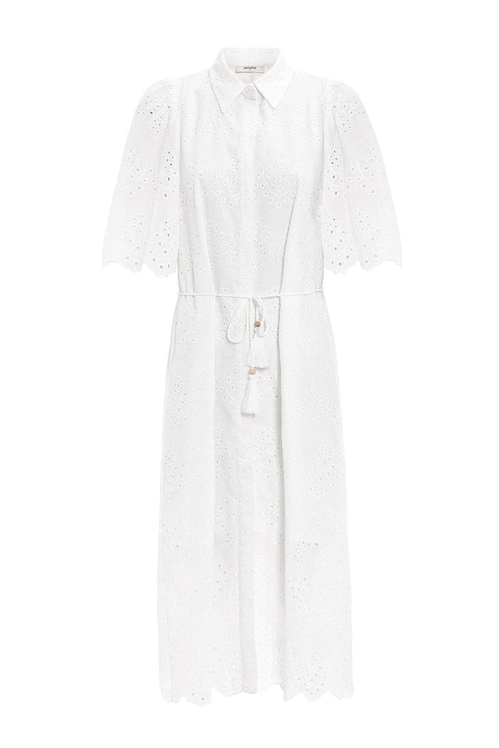 ANT Antioch White Women's Dress with Fist Embroidery - McAllen