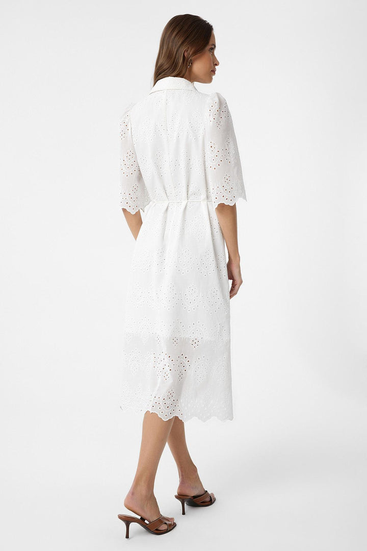 ANT Antioch White Women's Dress with Fist Embroidery - McAllen